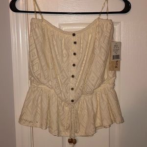 Sleeveless Woven Crop Top